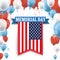 Memorial Day Ribbon US Flag Balloons