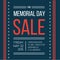 memorial day sale. Vector illustration decorative design