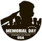 Memorial day. Silhouettes of soldiers black