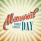 Memorial Day. Typographic card with the American