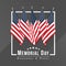Memorial day for usa banner with group of usa flags in white frame on gray background vector design