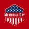 Memorial day for usa banner with vintage usa flag sign in Hexagon on red texture background vector design
