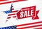 Memorial Day USA Sale, flag and light stripes