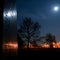 Memorial at the Jewish cemetery at night.