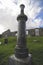 A memorial pillar of the cemetery of the Cill Chriosd Church on the Isle of Skye