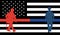 Memorial united Thin Red Line Firefighter Flag and Thin Blue line USA flag remembering vector, memories on fallen fire fighters.
