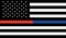 Memorial united Thin Red Line Firefighter Flag and Thin Blue line USA flag remembering vector, memories on fallen fire fighters.