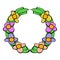 Memorial wreath of flowers icon, icon cartoon