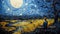 Memories Of Van Gogh: A Transcendent Starry Night With Harsh Palette Knife Work