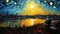 Memories Of Van Gogh: A Vibrant Palette Knife Painting Of Starry Skies