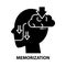 memorization icon, black vector sign with editable strokes, concept illustration