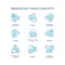 Memorizing things tips concept turquoise icons set