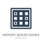 memory board games icon in trendy design style. memory board games icon isolated on white background. memory board games vector