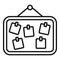 Memory board icon outline vector. Papers stickers