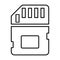 Memory Card Icon In Outline Style