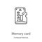 memory card icon vector from computer devices collection. Thin line memory card outline icon vector illustration. Linear symbol