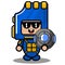 Memory card mascot costume holding diver helmet