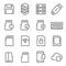 Memory Card Vector Line Icon Set. Contains such Icons as Thumb drive, Wifi SD Card, Database, Ram, Cloud and more. Expanded Stroke