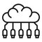 Memory cloud icon outline vector. Data server