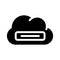 Memory cloud storage glyph icon vector illustration