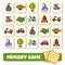 Memory game for children, cards with transport objects