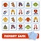 Memory game for children, cards with winter accessories