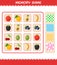 Memory games with cartoon fruits. Learning cards game. Educational game for pre shool years kids and toddlers