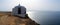 Memory Hermitage, white chapel on the edge of a coastal cliff, Cabo Espichel, Portugal