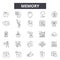 Memory line icons, signs, vector set, linear concept, outline illustration