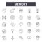 Memory line icons, signs, vector set, outline illustration concept