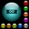 Memory optimization icons in color illuminated glass buttons