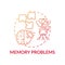 Memory problems concept icon