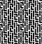 Memphis black white pattern as maze. Simple seamless pattern of geometry shapes. Abstract background, vector illustration