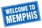 Memphis blue square welcome to stamp