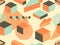 Memphis seamless pattern. Geometric elements memphis in the style of 80`s. Isometric shapes. Vector