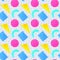 Memphis seamless pattern of geometric shapes 80`s-90`s styles on