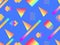 Memphis seamless pattern. Holographic geometric shapes, gradients, retro style of the 80s. Memphis design background. Vector
