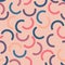 Memphis style. Arc. Seamless pattern. Multicolored. Half circles