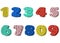 Memphis style numbers, vector digit set. Colorful vector figures,