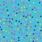 Memphis style polka dots seamless pattern on blue