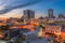 Memphis, Tennesse, USA downtown cityscape at dusk over Beale Street