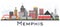 Memphis Tennessee City Skyline with Color Buildings Isolated on