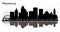 Memphis Tennessee Skyline Silhouette with Black Buildings and Reflections Isolated on White