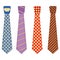 Men accessories ties, set colored neckties icons
