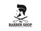 men barbershop hairstylist banner logo badge vector design