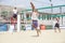 Men beach volleyball players. Italian national championship