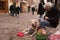 Men begging on Rouen street