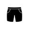 Men Bermuda Summer Short Black Silhouette Icon. Boy Sport Jeans Fashion Shorts Glyph Pictogram on White Background. Male