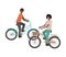 Men with bicycles avatar character