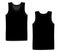 Men black vest underwear. White tank top in front and back views